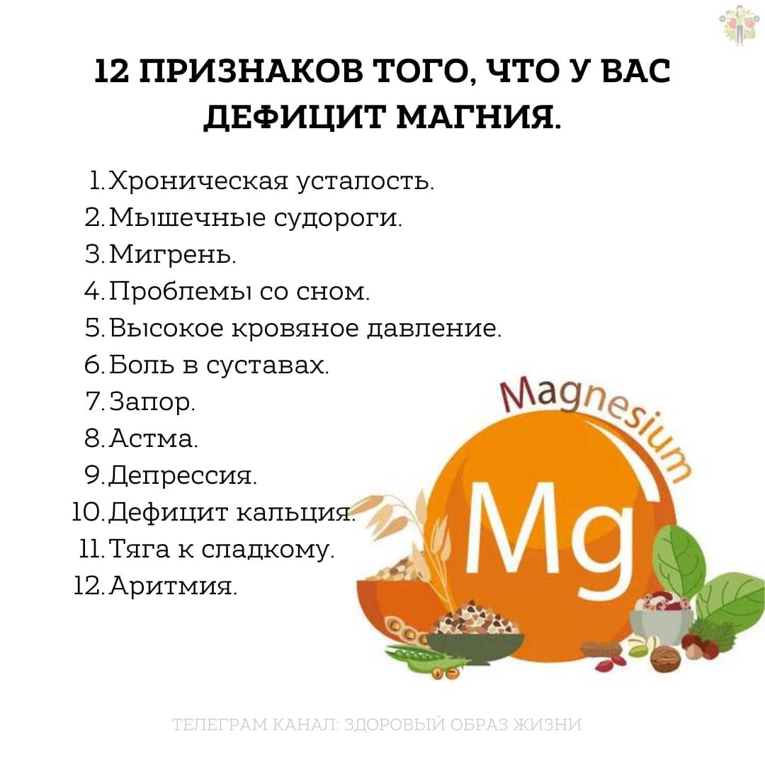 Магний дефицит симптомы