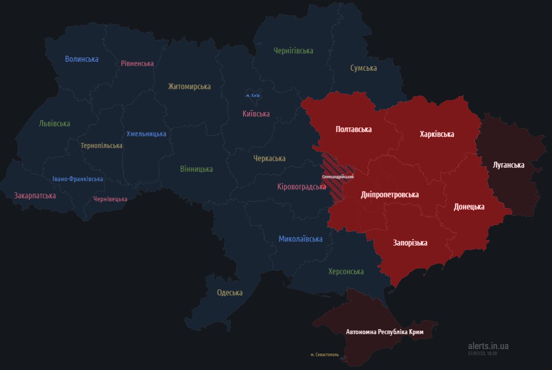 Карта воздушных тревог на украине телеграмм