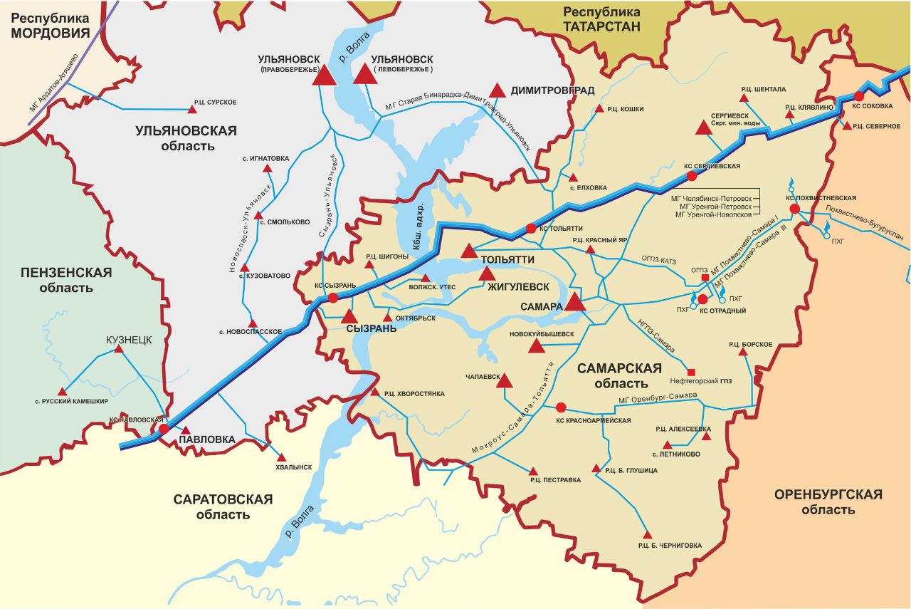 Карта газоснабжения нижегородской области