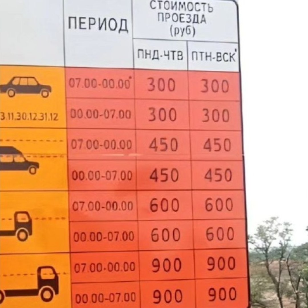 Стоимость Проезда По Платному Участку Дороги