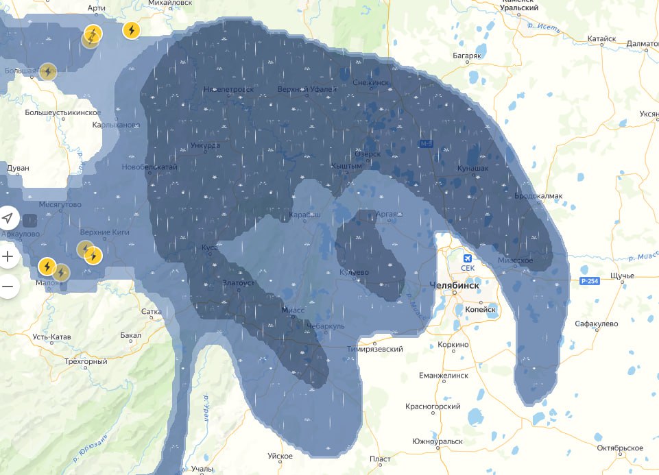 Карта дождя челябинск в реальном времени